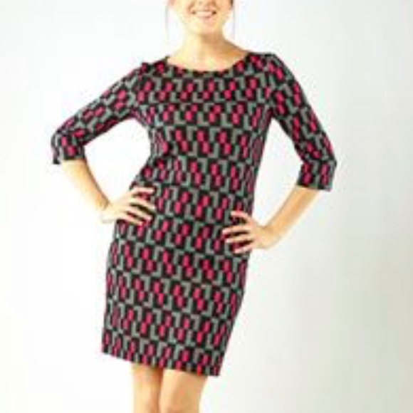 Boutique-Tracy Negoshian Marisa dress blocks print - Picture 2 of 7